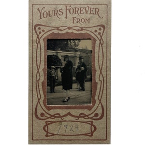 Postal antigua de San Valentín de 1929 con foto real "Your Forever" (No circulada)