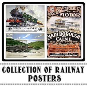 Colección de 120 carteles ferroviarios Imágenes Carteles Imágenes/Fotos conjunto Descarga digital Imprimibles