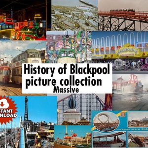 Histoire des manèges de la fête foraine de Blackpool, plage, tour, collection de photos pour téléchargement numérique d'art et d'artisanat