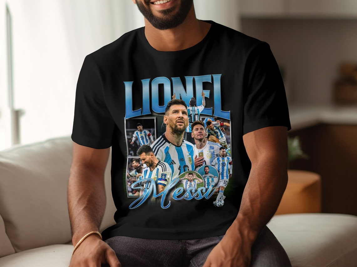 Messi Retro Lionel Messi T-shirt, Messi Bootleg Shirt, 90s Vintage Graphic Tees ...