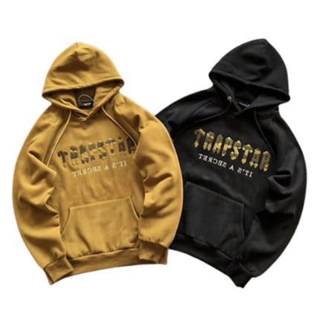 Trapstar Its a Secret Gold Letter Embroidery Hoodie Etsy