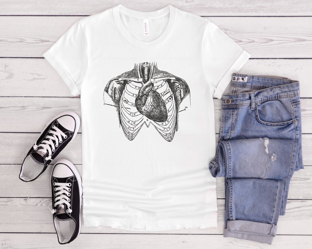 Anatomical Heart T-shirt: Human Chest Dissection Graphic Tee - Etsy