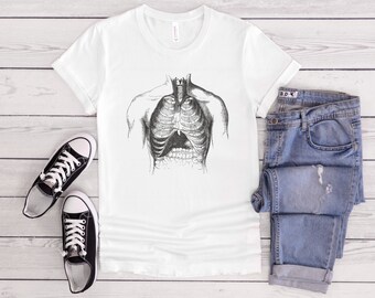 Anatomisch T-shirt menselijke borst: T-shirt met medische anatomie