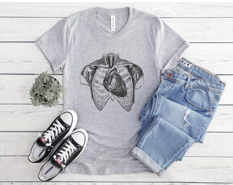 T-shirt anatomique de la poitrine humaine : t-shirt graphique d'anatomie médicale