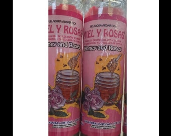 Honey and rose candle
