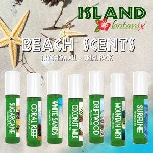 Beachy - Fresh Unisex Scented Perfume Oil: 7 Fragrance Trial Pack