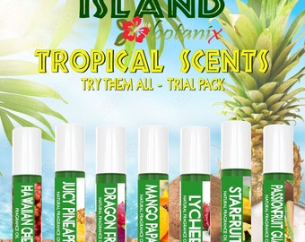 Frascos de aceite de perfume tropical: 7 - Set de muestra con aromas frutales