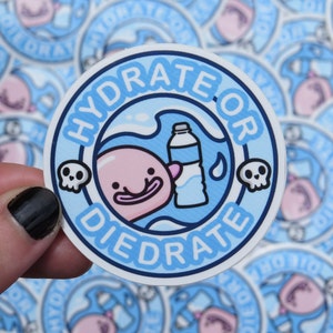 Pegatina impermeable kawaii de pez globo hidratado o diurno