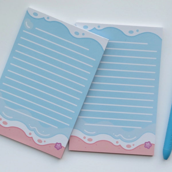 Beach Non-adhesive Notepad Kawaii Ocean Stationery