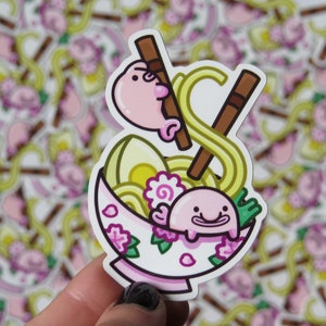 Adesivo à prova d'água Ramen Blobfish Kawaii