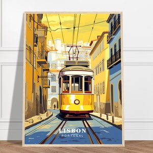 Lisbon Travel Print | Portugal Travel Print Collection | Wall Art, Framed Travel Poster, Art Decor, Gift Art, City Prints, Lisbon Tram Art