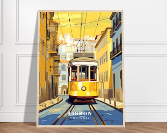 Lisbon Travel Print | Portugal Travel Print Collection | Wall Art, Framed Travel Poster, Art Decor, Gift Art, City Prints, Lisbon Tram Art