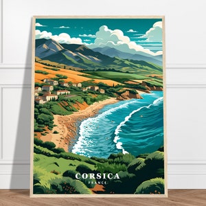 Corsica Travel Print | France Travel Print Collection | Wall Art, Countryside Print, Art Decor, Gift Art, Nature Print, Mountain Print