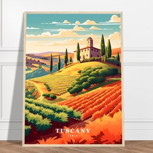 Tuscany Travel Print | Italy Travel Print Collection | Vineyard Print, Countryside Print, Rustic Italian Scenic Art, Italian Countryside Art