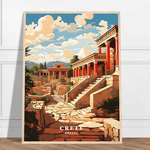 Crete Travel Print | Greece Travel Print Collection | Minoan Culture, Knossos Print, Greek Island Print, City Art, Framed Wall Art