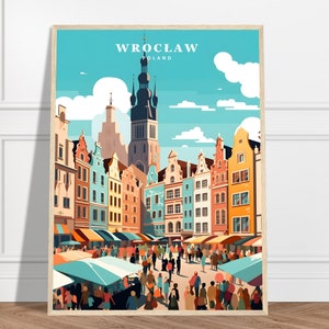 Wroclaw Travel Print | Poland Travel Print Collection | Wroclaw Market Square, City Print, Framed Wall Art, Skyline Art, Poland Print