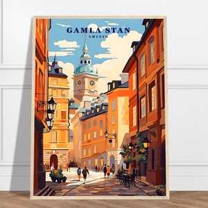 Stockholm Travel Print | Sweden Travel Print Collection | Gamla Stan Print, Wall Art, Art Decor, Gift Art, City Prints, Framed Travel Poster