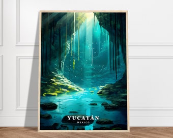 Cenotes of Yucatan Travel Print | Mexico Travel Print Collection | Wall Art, Cenotes Print, Art Decor, Gift Art, Nature Prints, Yucatan Art