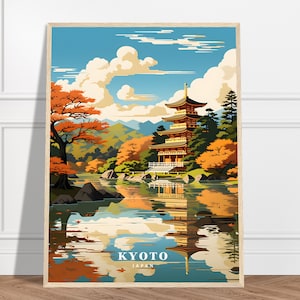 Traditional Japanese Buddhist Golden Pavilion Wall Art for