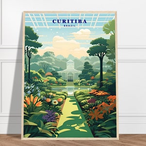 Curitiba Reise Druck | Brasilien Travel Print Collection | Botanischer Garten Print, Greenhouse, Park Poster, Nature Print, gerahmte Wandkunst