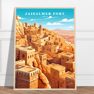 Jaisalmer Fort Travel Print | India Travel Print Collection | Rajasthan Art, Desert Print, Historical Architecture Art, Indian History Art