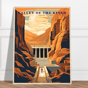 Valley of the Kings Travel Print | Egypt Travel Print Collection | Luxor Print, Royal Art, Pharoah Art, Desert Print, Ancient Egypt Art