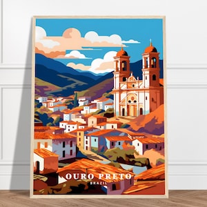 Ouro Preto Travel Print | Brazil Travel Print Collection | Minas Gerais, UNESCO World Heritage Site, Baroque Artistry, City Art