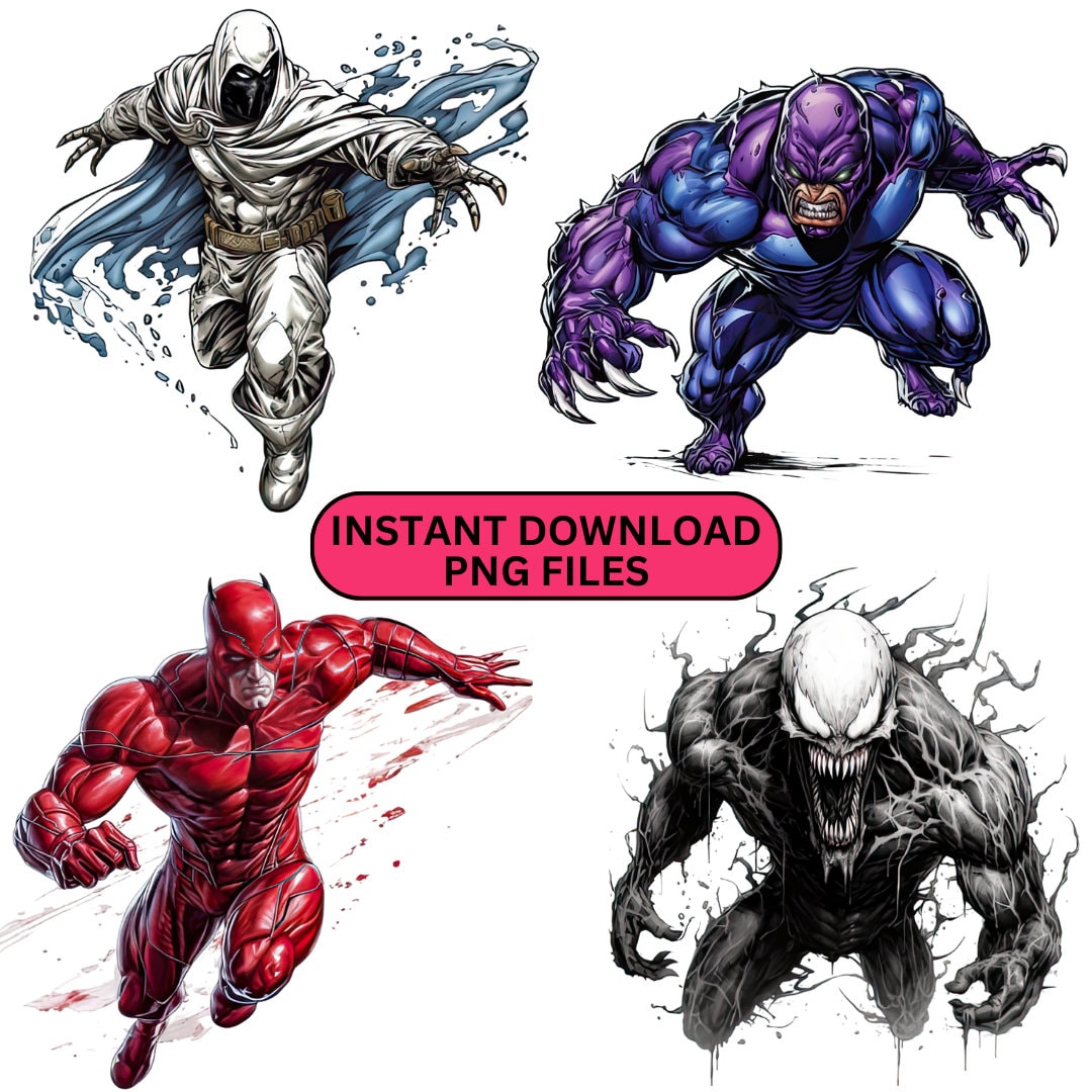 Heroes And Villains Clip Art Bundle Superheroes Etsy Heroes And Villains Clip Art Bundle Superheroes Etsy