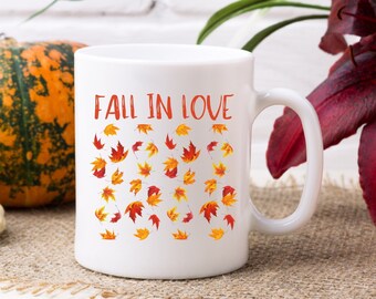 Fall in Love Mug, Autumn Coffee Mug, Autumn Tea Cup, Fall Home Decor, Perfect Fall Gift, Fall in Love Seasonal Coffee Mug, Seasonal Mug Gift