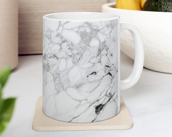 White Marble Coffee Mug, Marble Coffee Mug, Kitchen Decor, Coffee Lovers, Tea Lovers, Coffee Mug, White Marble Mug, Modern Kitchen Decor