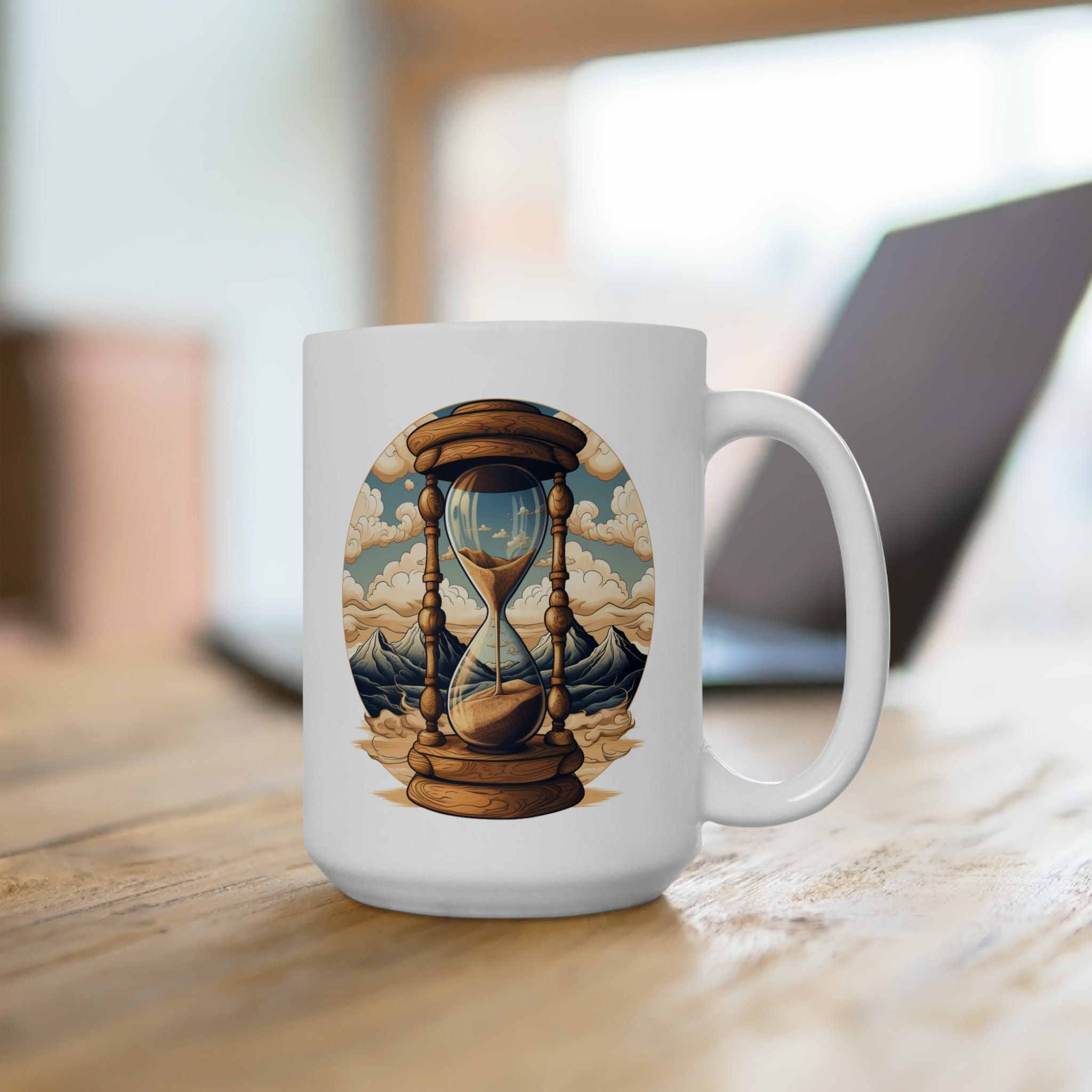 Green hourglass mug, aesthetic object