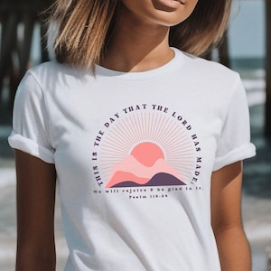 Short Sleeve Lightweight T shirt Psalm 118 Tshirt Faith T-shirt Jesus Tee Bible Verse Shirt Trendy Christian Christian Graphic Girl Top Gift