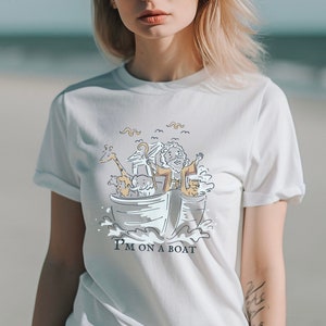 Faith Based T-shirt Noahs Ark Jesus Tee Bible Verse Shirt Eye Catching Cool Trendy Top Christian Graphic On A Boat Funny Religious Humor
