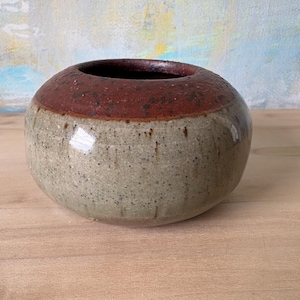 Small Vintage Studio Pottery Vase | Ceramic Accent Vase | Shelf Decor