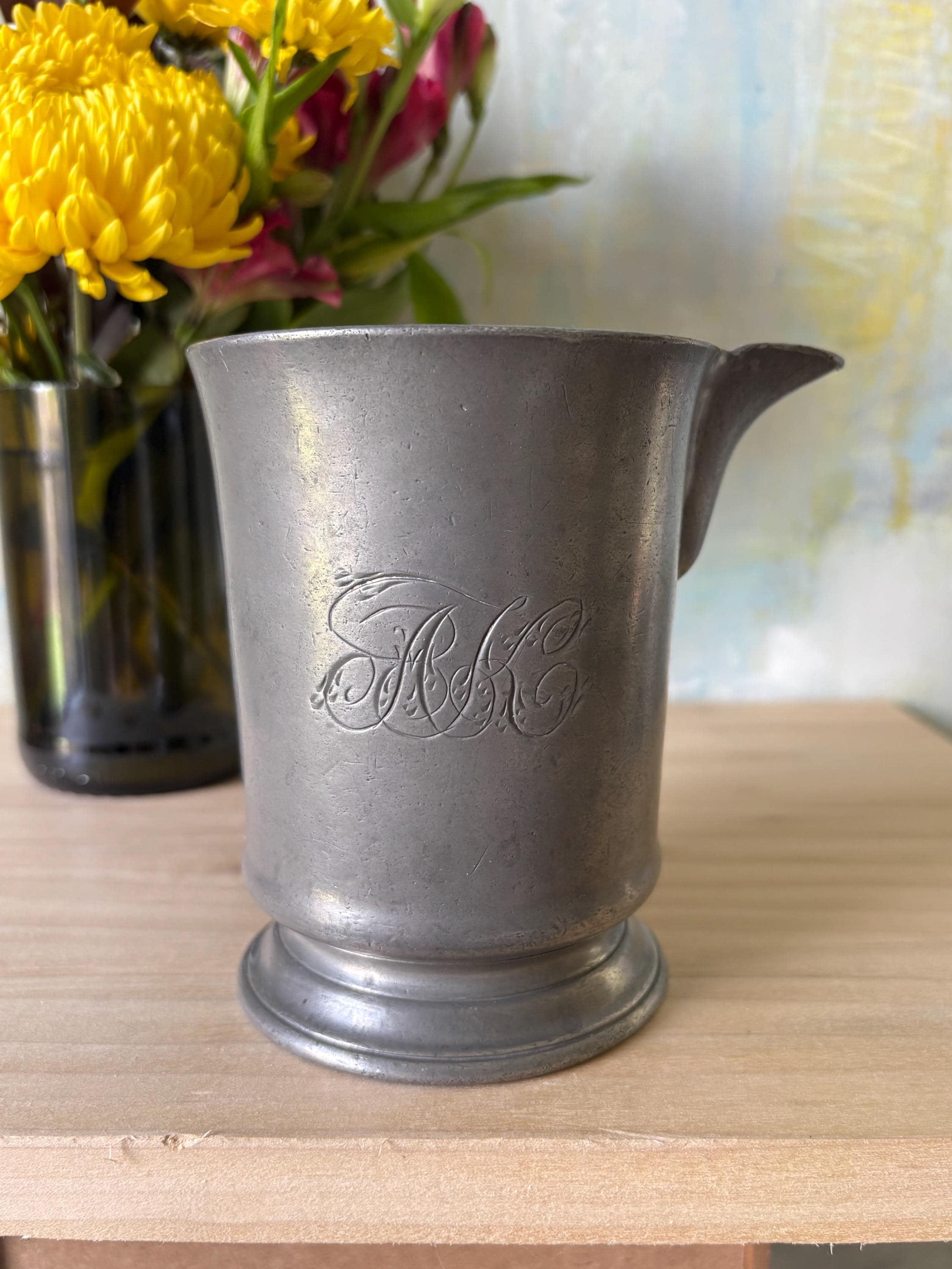 Antique English Pewter Tankard - Etsy