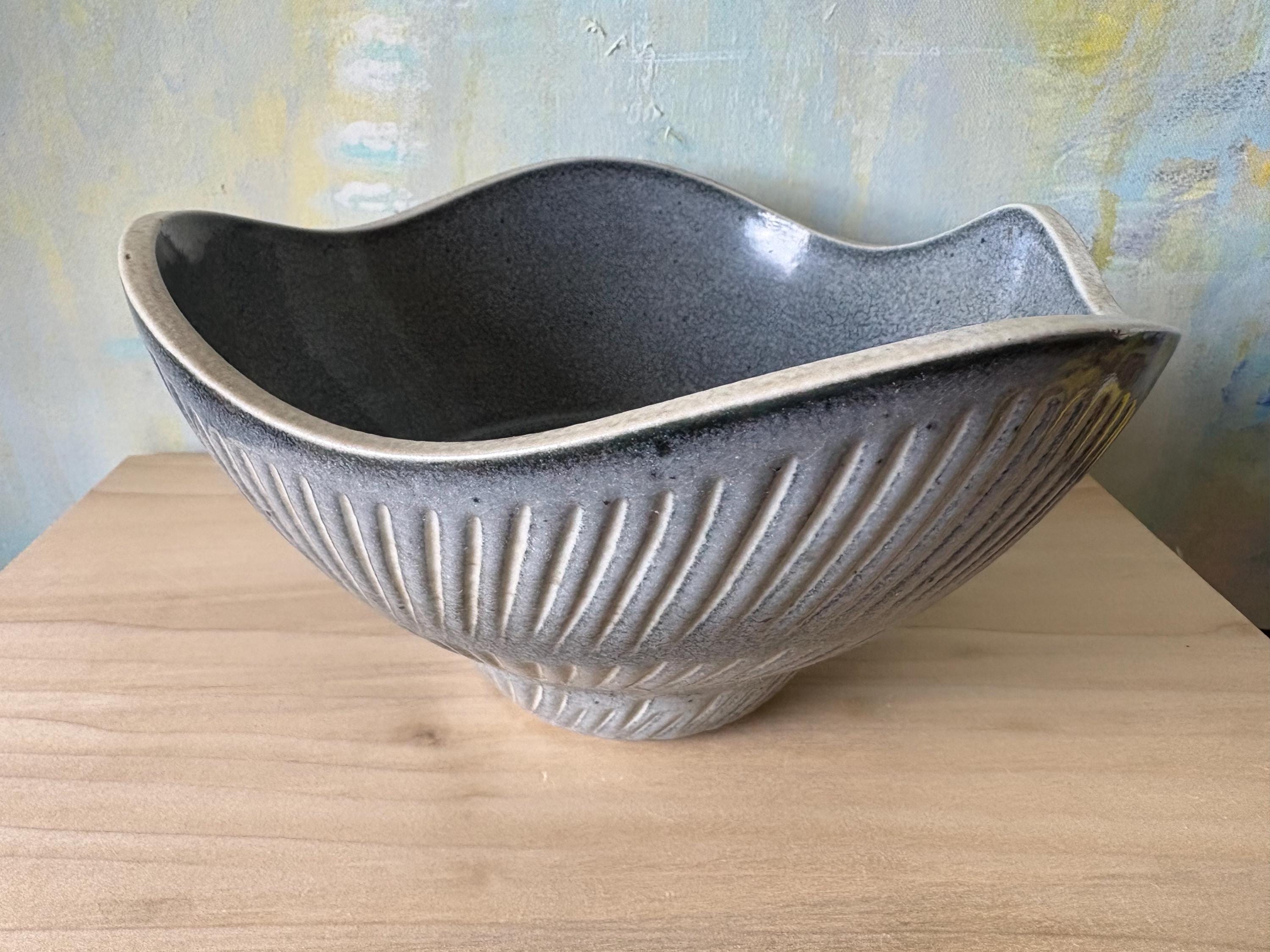 Blue Stoneware Bowl - Etsy