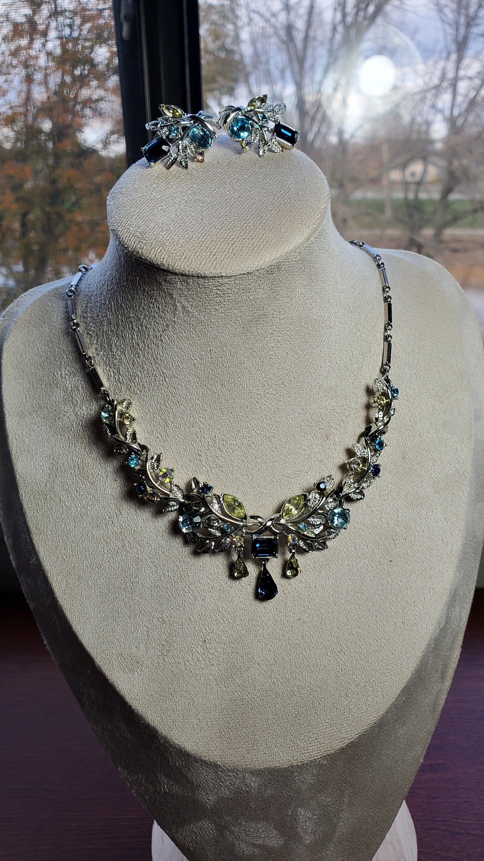 Vintage CORO Necklace and Clip on Earring Set Rare Etsy