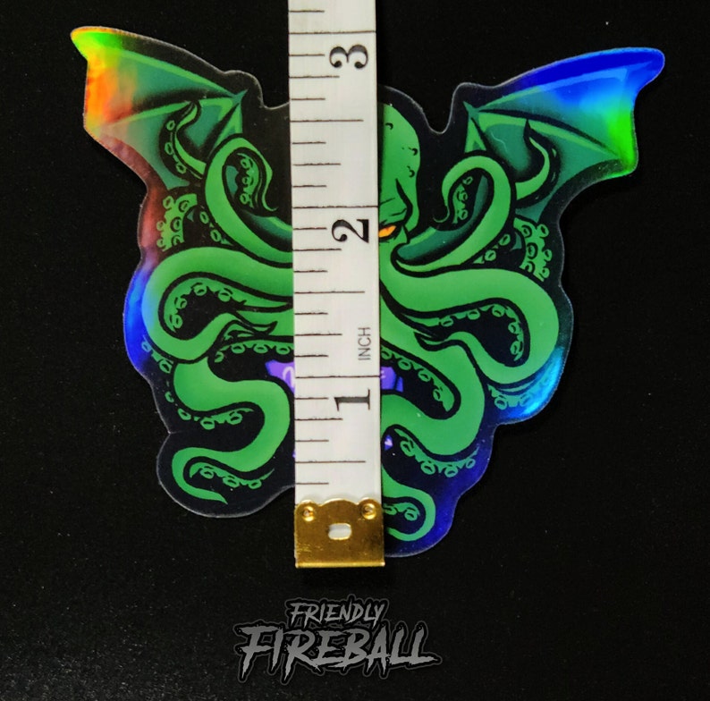 Mythical Cthulhu D20 Sticker, Waterproof Vinyl Decal for Gamers, Lovecraft Horror Fan Gift
