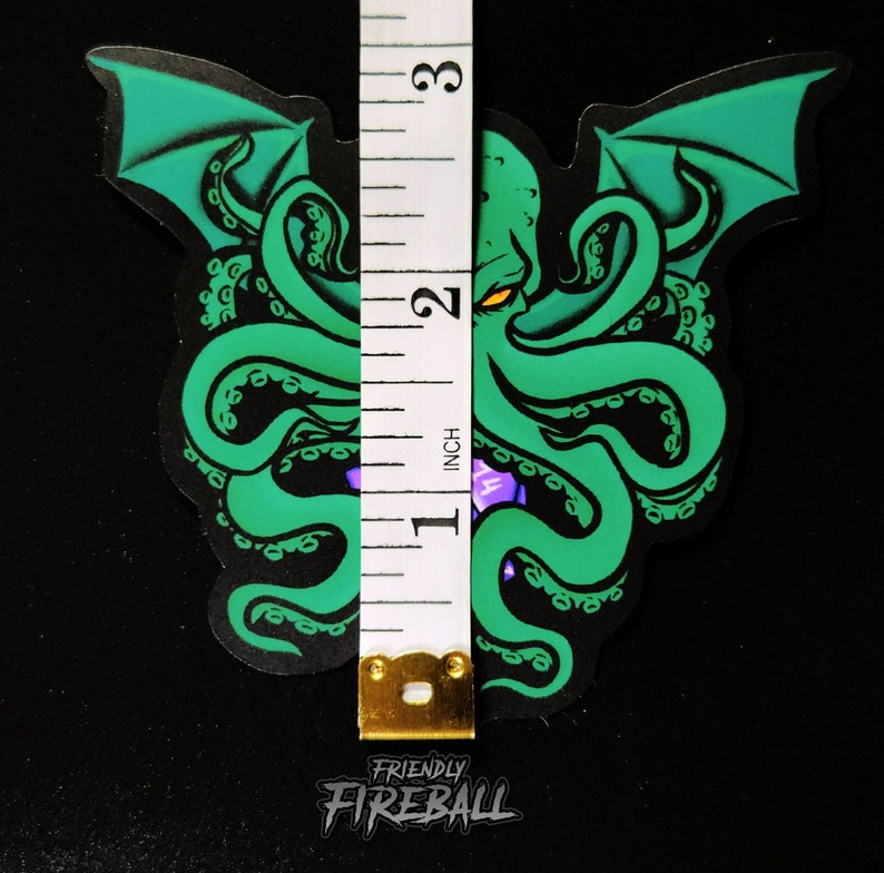 Mythical Cthulhu D20 Sticker, Waterproof Vinyl Decal for Gamers, Lovecraft Horror Fan Gift