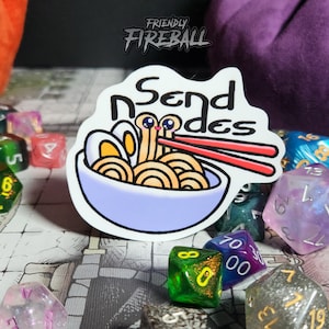 Funny Send Noodes (Noodles) Waterproof Vinyl Stickers | For your Laptop, Water bottle, or Nerdy TTRPG Gifts