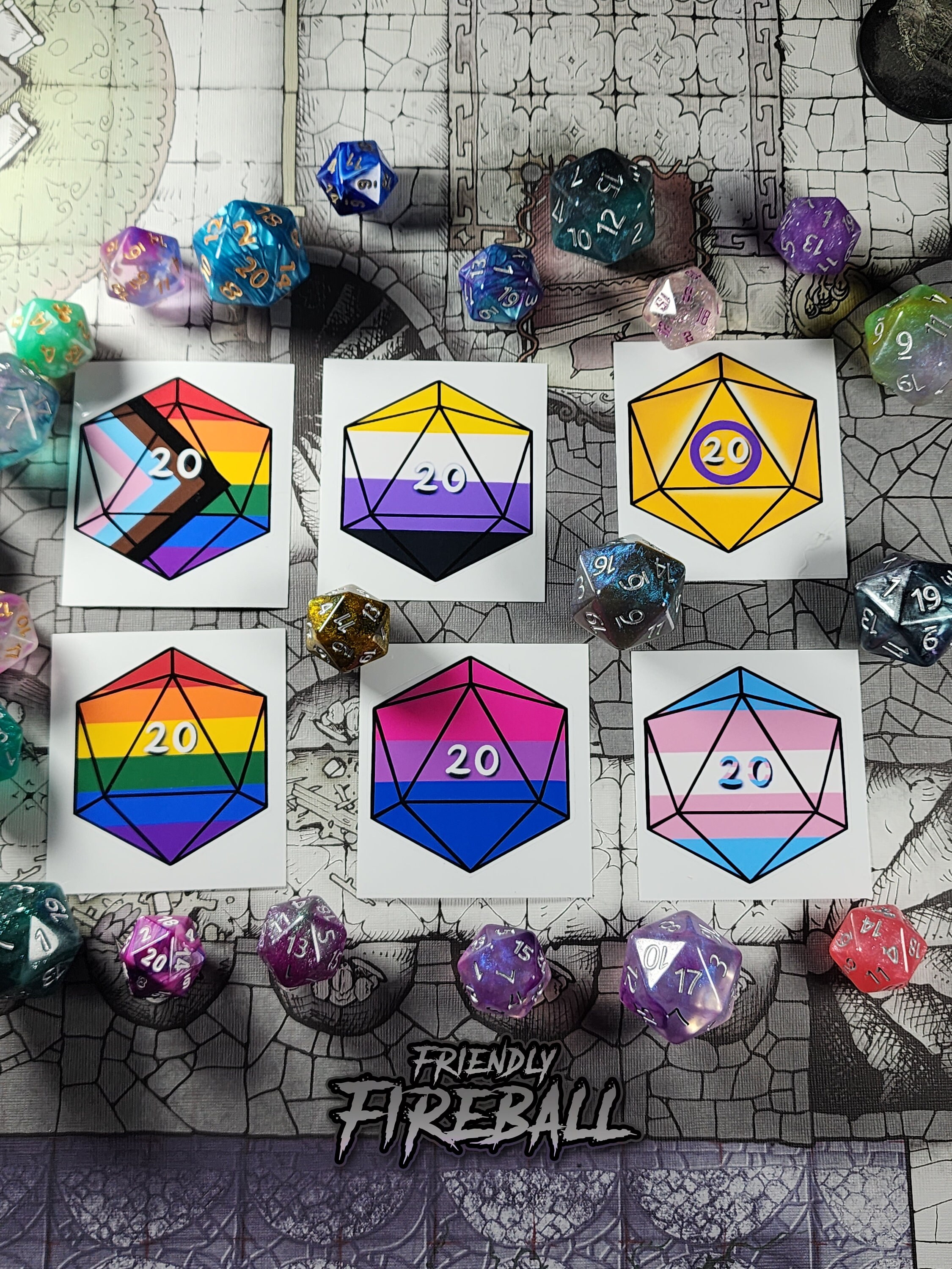 D20 LGBTQIA Pride Flag Sticker Vinyl Laminated and - Etsy