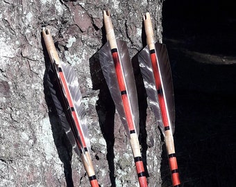 Set of 3 Custom Made Hand Built Primitive Arrows