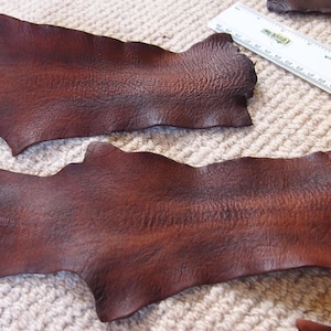 Traditional Bark Tanned Wild Red Deer Shin Leather - (6 Pieces)