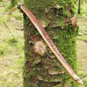Yew Longbow 35#@28" - Sinew & Rawhide Backed Primitive Reflex/Deflex Ambidextrous flat bow