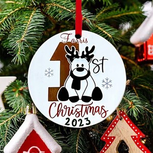 Il primo ornamento natalizio del bambino, progettato per durare tutta la vita, ornamento personalizzato, regalo per bambini, regalo di Natale, ornamenti.