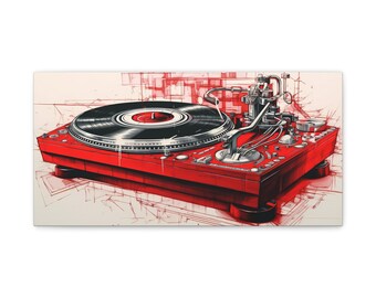 Turntable record player vinyl wall art Canvas Gallery Wraps
