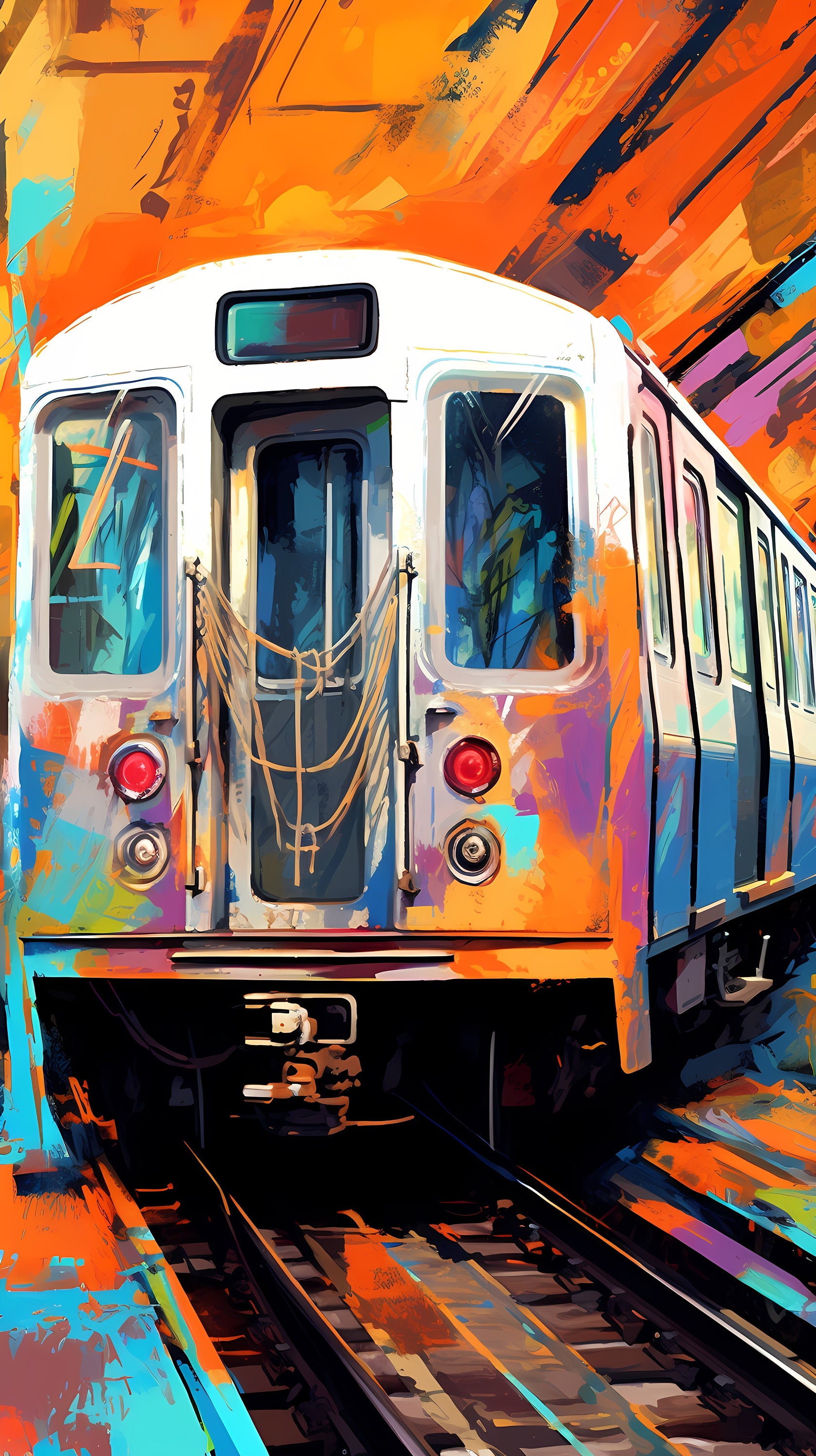 New York Subway graffiti train digital print New York Subway graffiti train digital print