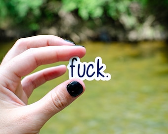 Fuck Glossy Vinyl Sticker: Dark Humor, Water/Weather Resistant