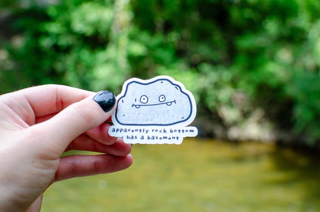 Rock Bottom Basement Sticker: Dark Humor, Mental Health - Etsy