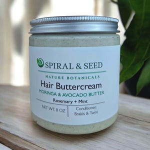 Avocado Hair Buttercream: Moringa Oil, Rosemary Mint Leave-In Conditioner